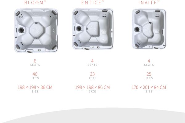 Caldera Fantasy Bloom, Entice and Invite hot tub specifications