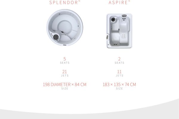 Caldera Fantasy Splendor and Aspire hot tub specifications