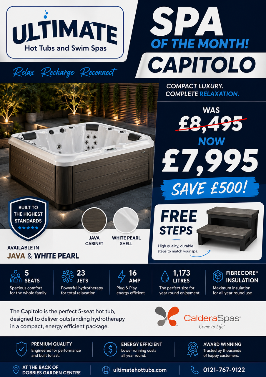 CalderaSpas Capitolo September Spa of the Month – now £7,995 with free steps