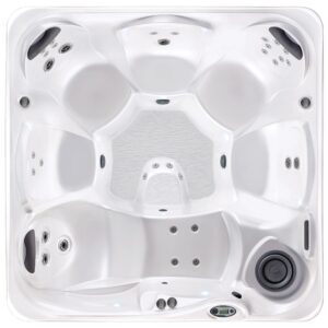 ULTIMATE 6 — WLA 735L in Alpine White, overhead view showing the full lounger and five seats